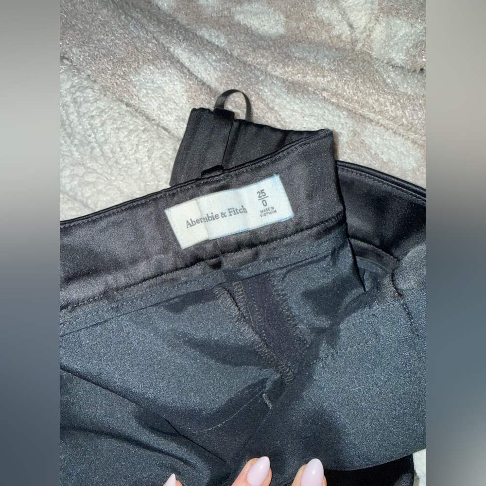 Black Satin Abercrombie Tailored Trousers